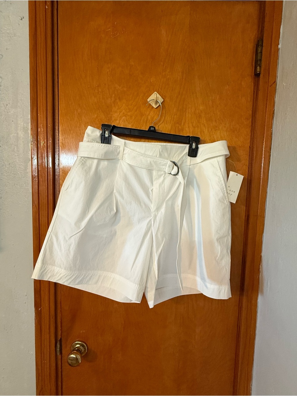 a new day White D-Ring Belted High-Rise Shorts